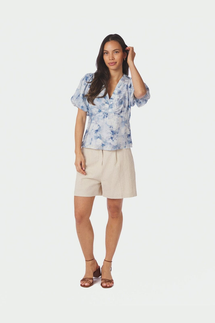Neo Noir - Irina Floral Fusion Blouse 168968 - 140 - Blue