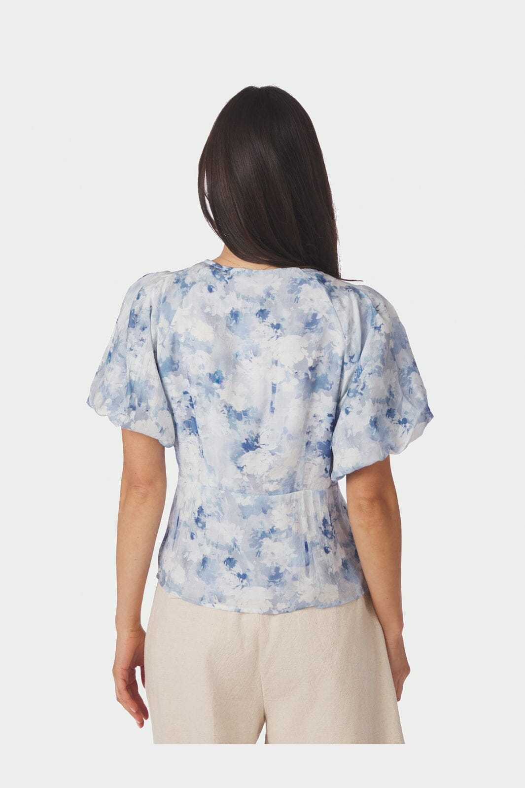 Neo Noir - Irina Floral Fusion Blouse 168968 - 140 - Blue