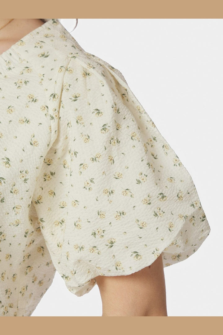 Neo Noir - Irina Small Rose Flower Blouse 169258 - 191 - Light Yellow