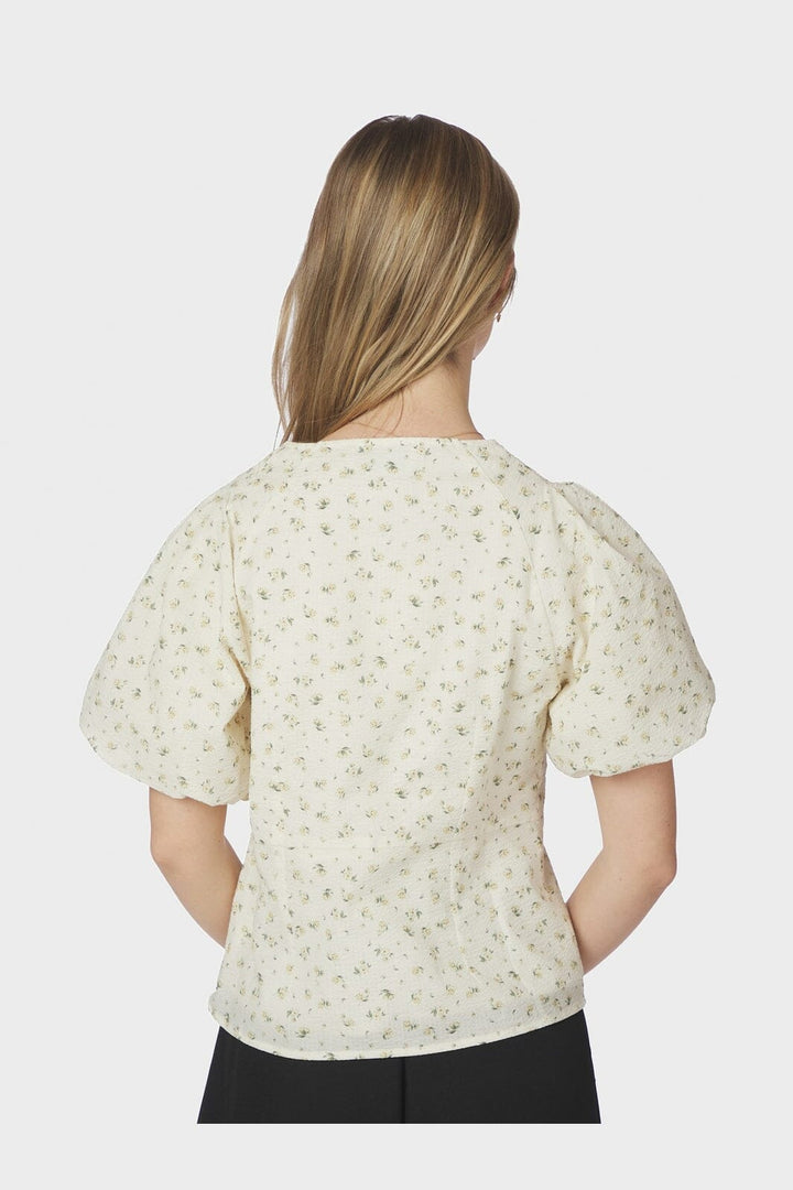 Neo Noir - Irina Small Rose Flower Blouse 169258 - 191 - Light Yellow