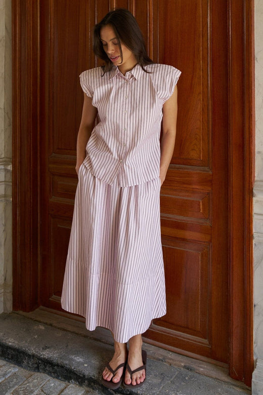 Neo Noir - Isella Double Stripe Top 169051 - 165 - Rose Skjorter 
