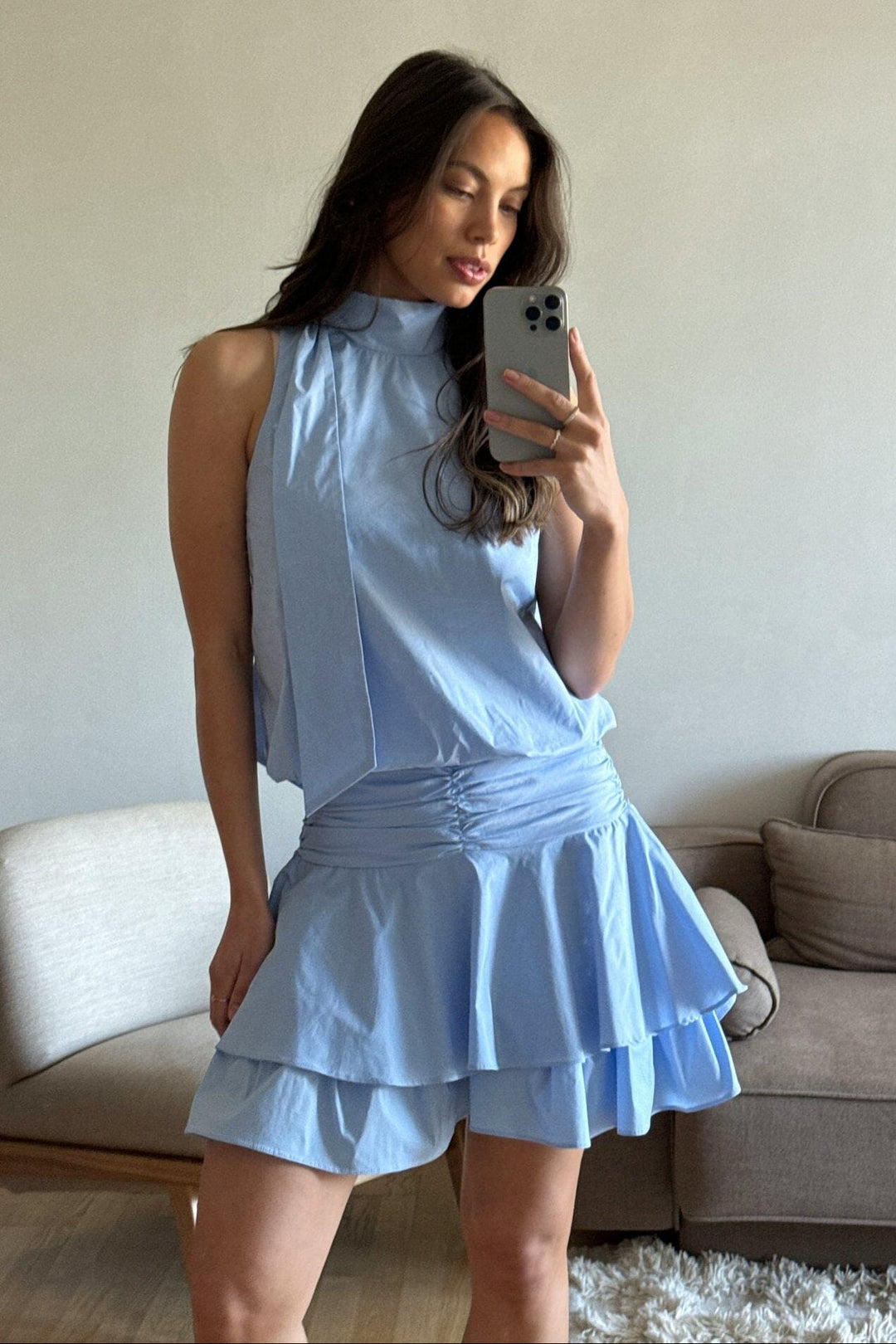 Neo Noir - Janie Poplin Skirt 168464 - 145 - Light Blue Nederdele 