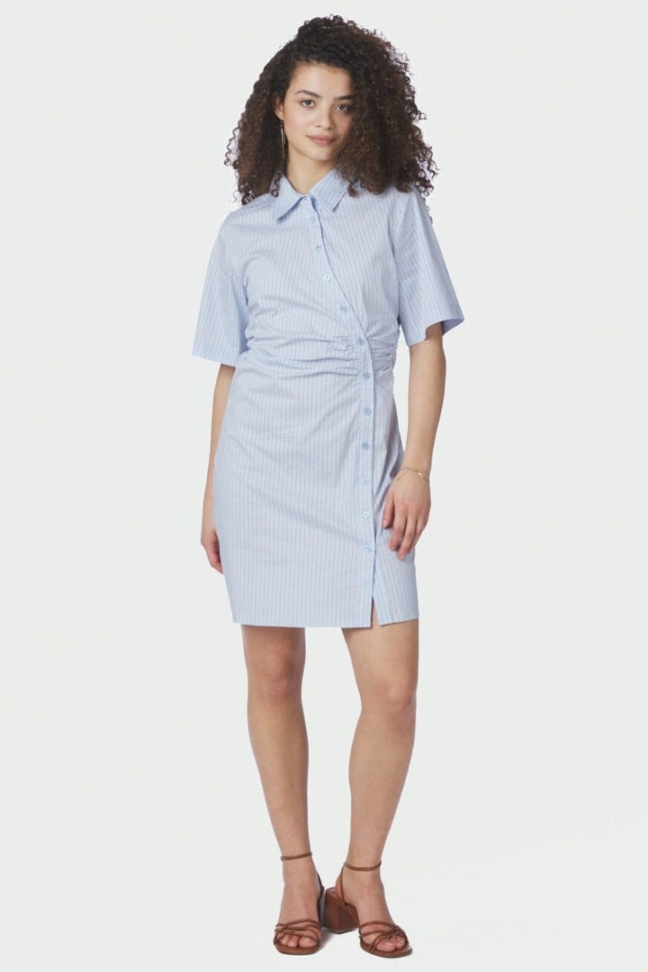 Neo Noir - Jas Stripe Shirt Dress 169489 - 145 - Light Blue