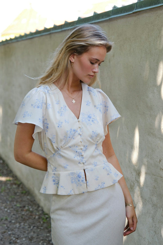 Neo Noir - Jasmin Delicate Flower Blouse 168873 - 122 - Creme Bluser 