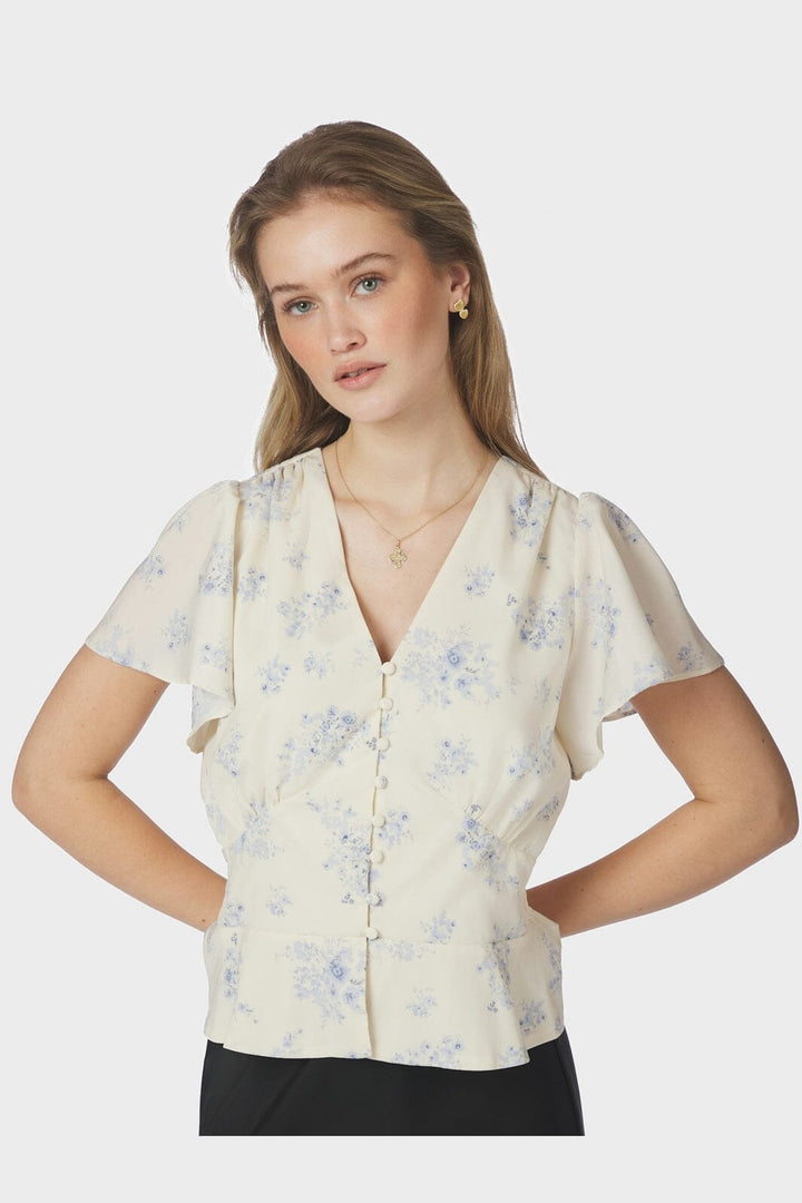 Neo Noir - Jasmin Delicate Flower Blouse 168873 - 122 - Creme