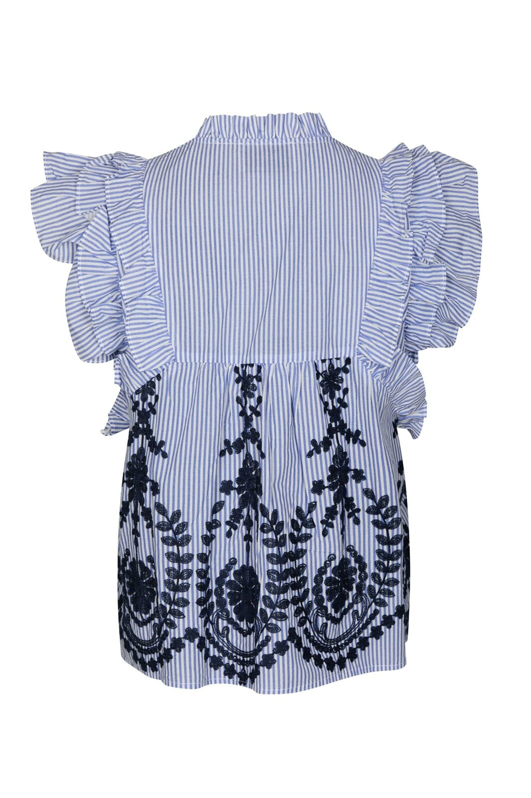 Neo Noir - Jayla Stripe Embroidery Top 168997 - 140 - Blue