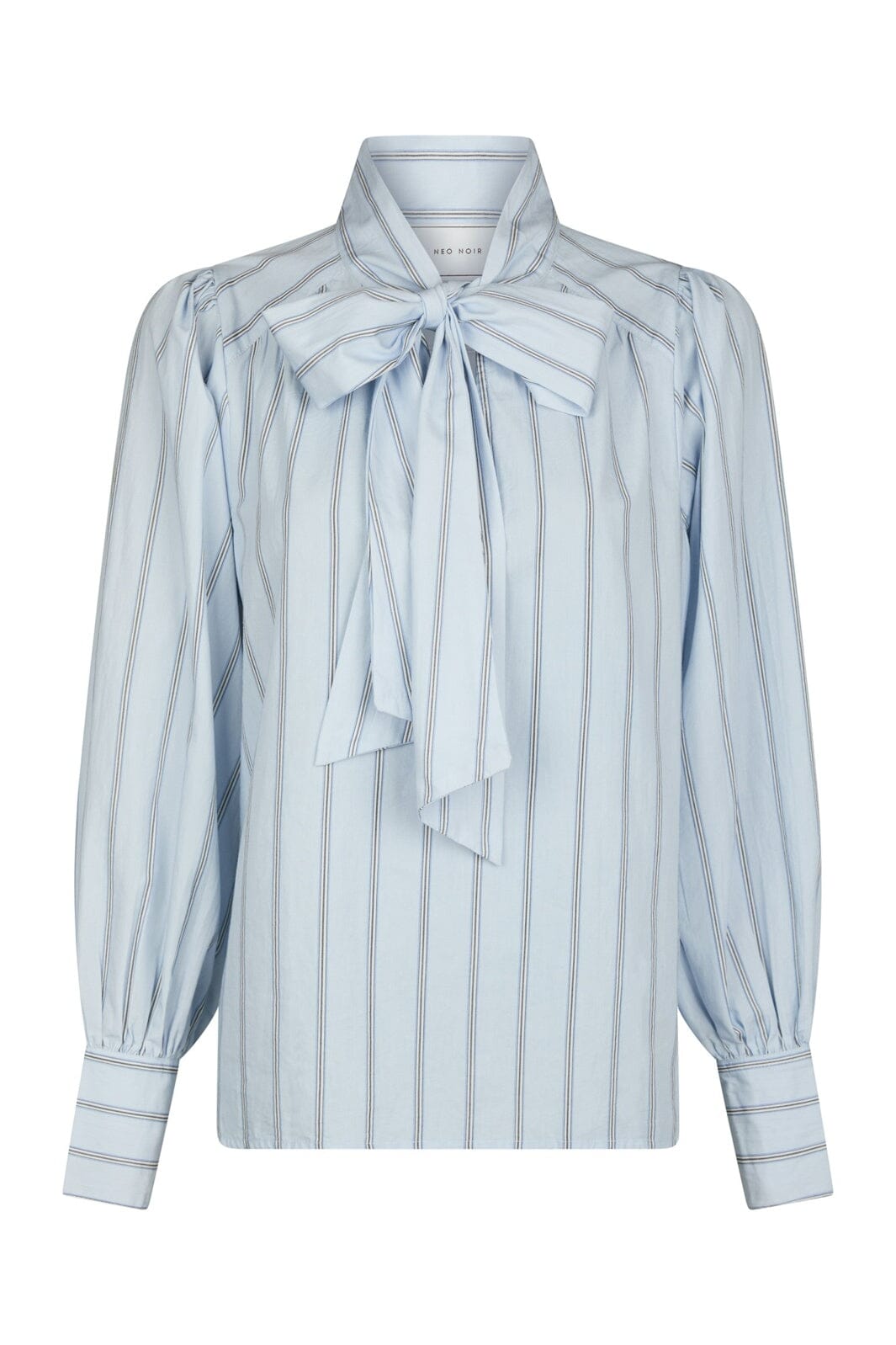 Neo Noir - Jaz Bow Stripe Blouse 166718 - 145 - Light Blue