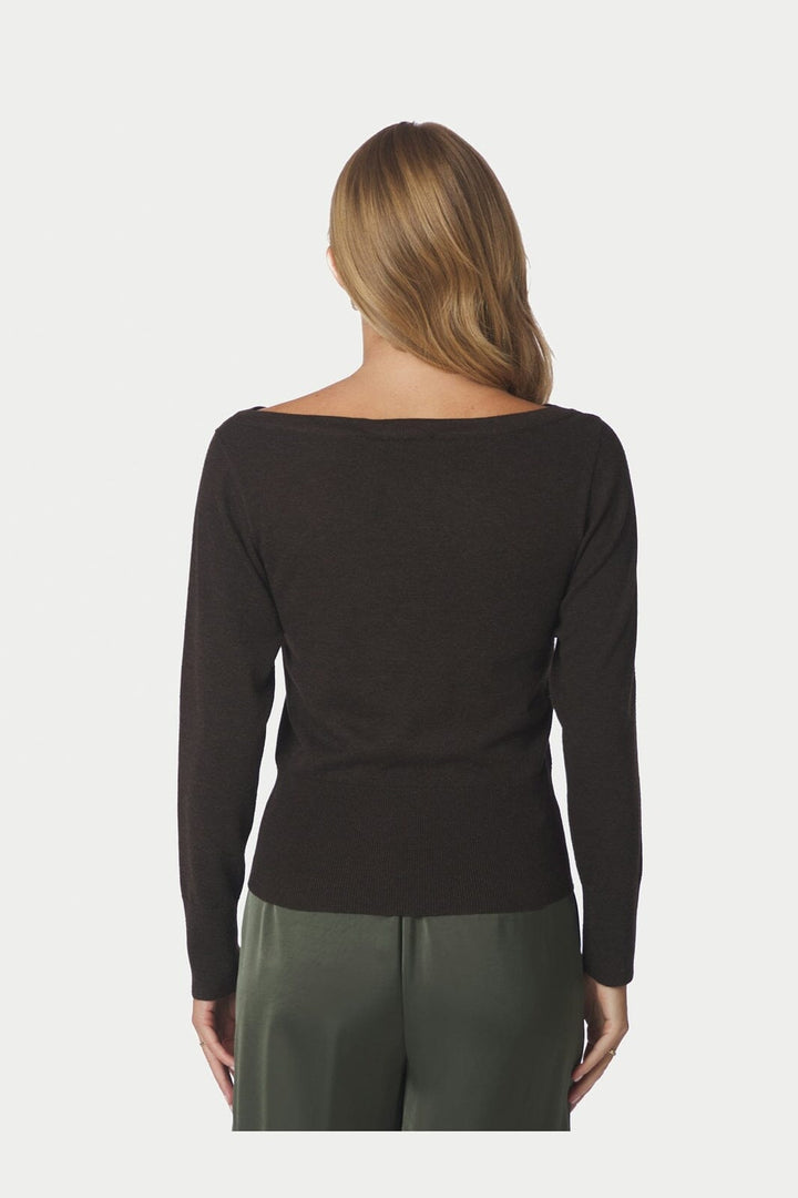 Neo Noir - Jessen Knit Blouse 169621 - 205 - Brown Melange