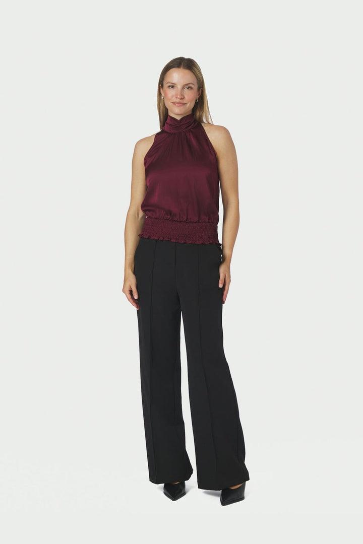 Neo Noir - Jos Drapy Satin Top 167311 - 174 - Burgundy