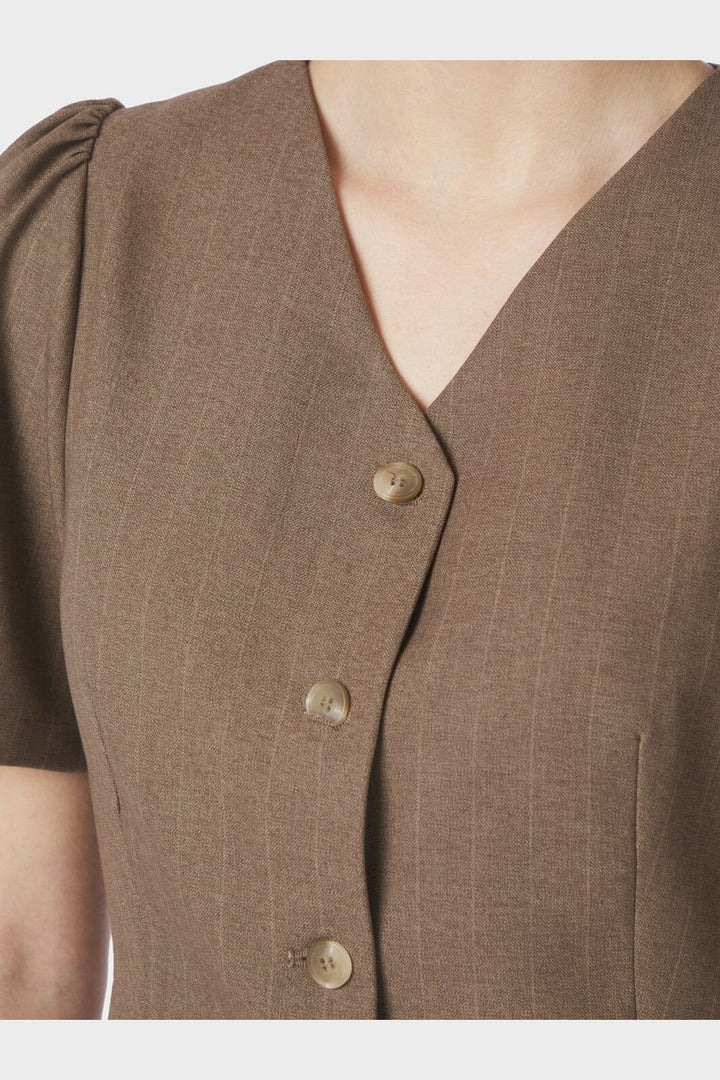 Neo Noir - Jules Pinstripe Blouse 163592 - 214 - Taupe