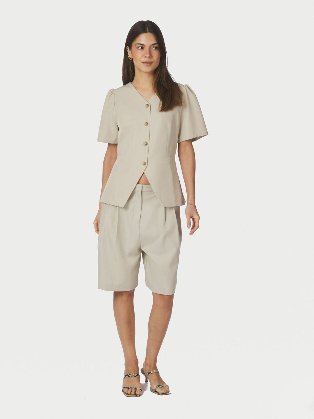 Neo Noir - Jules Structure Blouse 165065 - 122 - Creme Bluser 