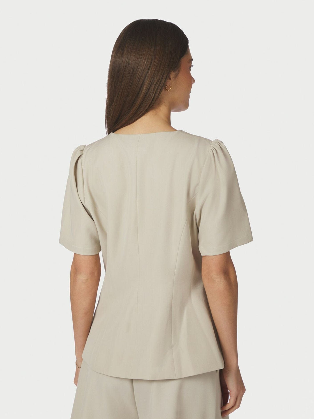 Neo Noir - Jules Structure Blouse 165065 - 122 - Creme Bluser 