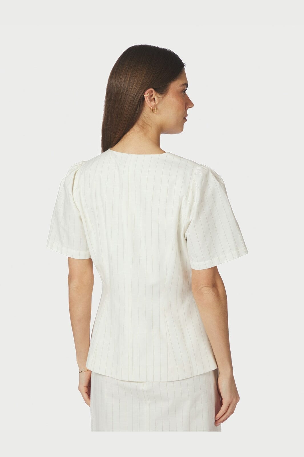 Neo Noir - Jules Summer Stripe Blouse 168850 - 979 - Taupe Stripe