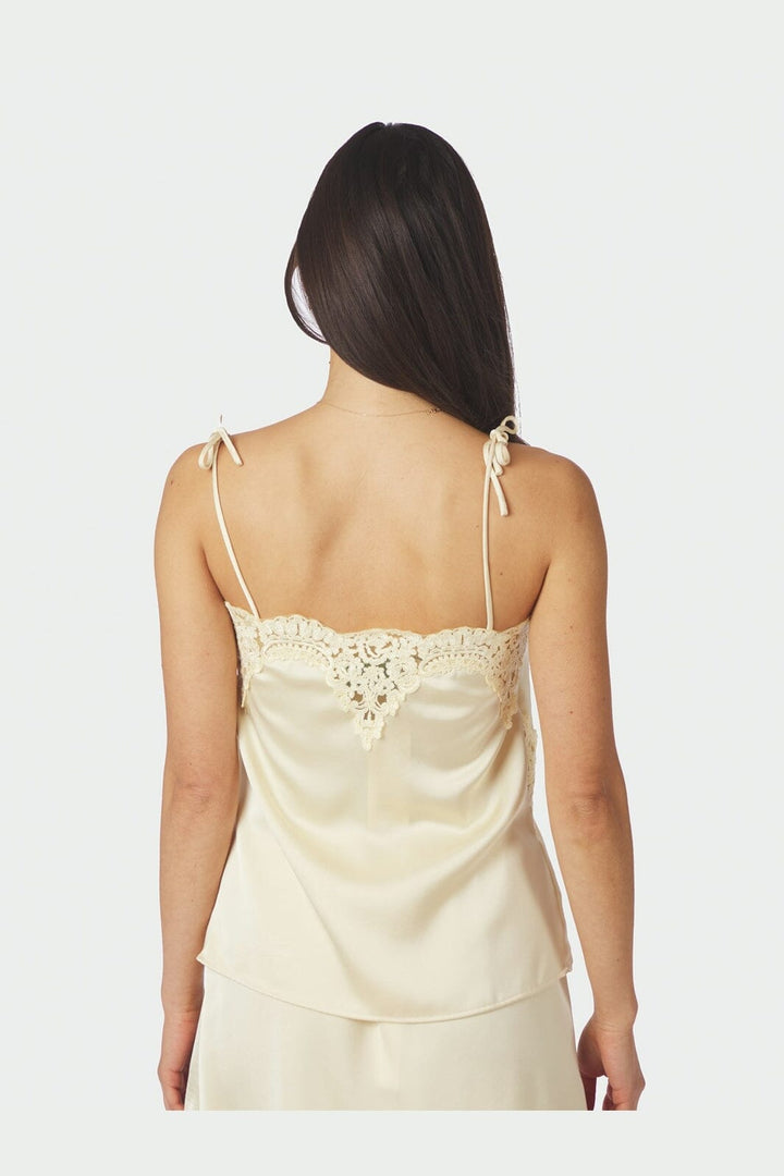 Neo Noir - Kaela Heavy Sateen Lace Top 168290 - 191 - Light Yellow