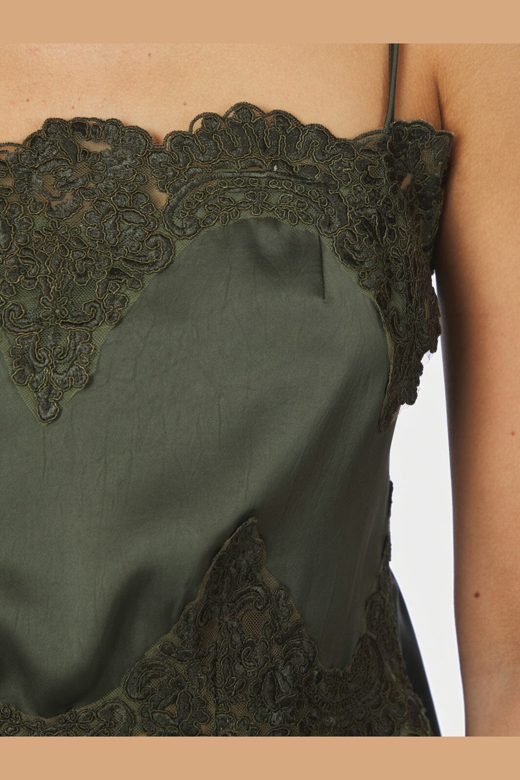 Neo Noir - Kaela Heavy Sateen Lace Top 168290 - 591 - Deep Green