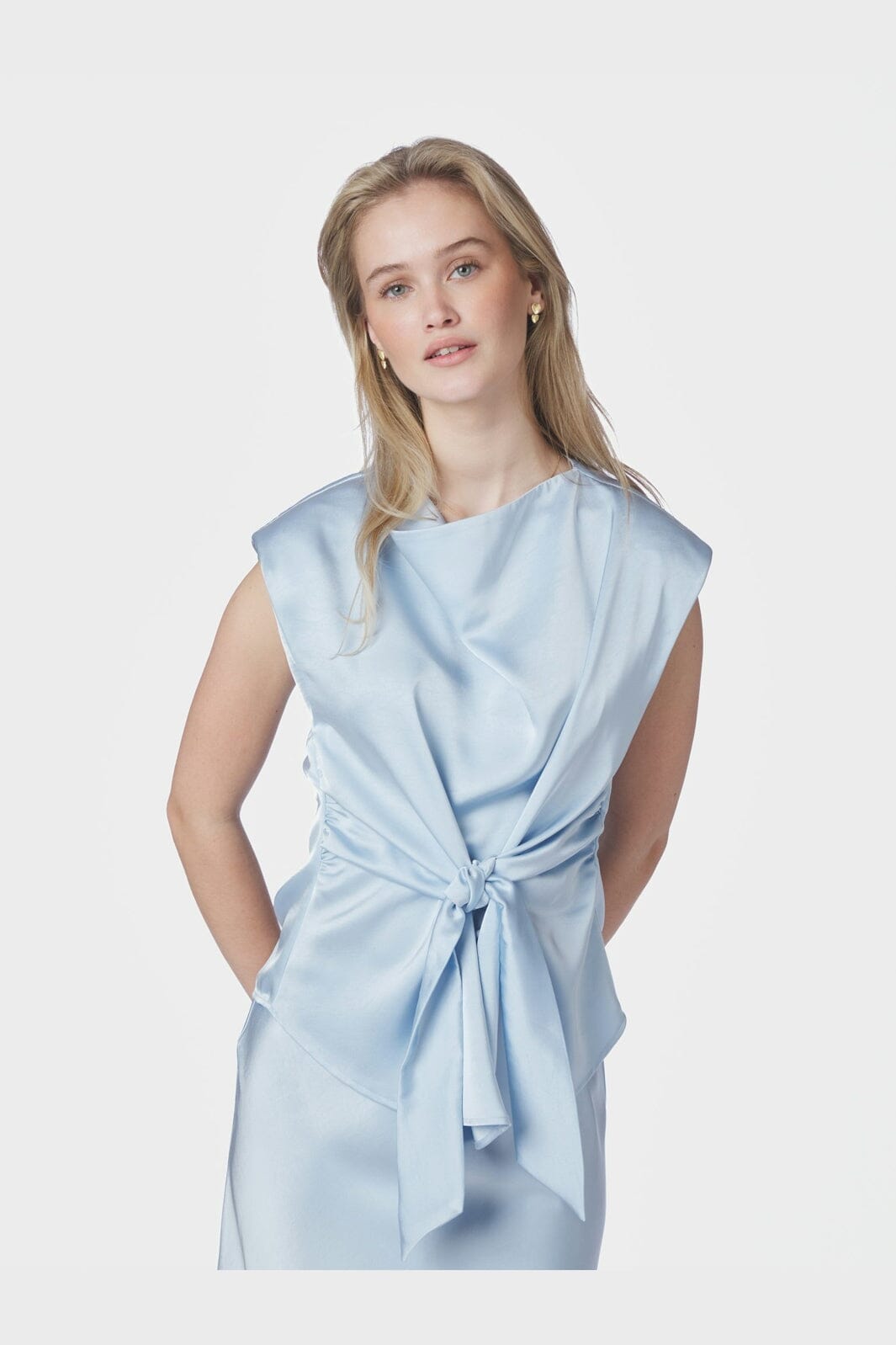 Neo Noir - Katarim Heavy Sateen Top 168937 - 145 - Light Blue