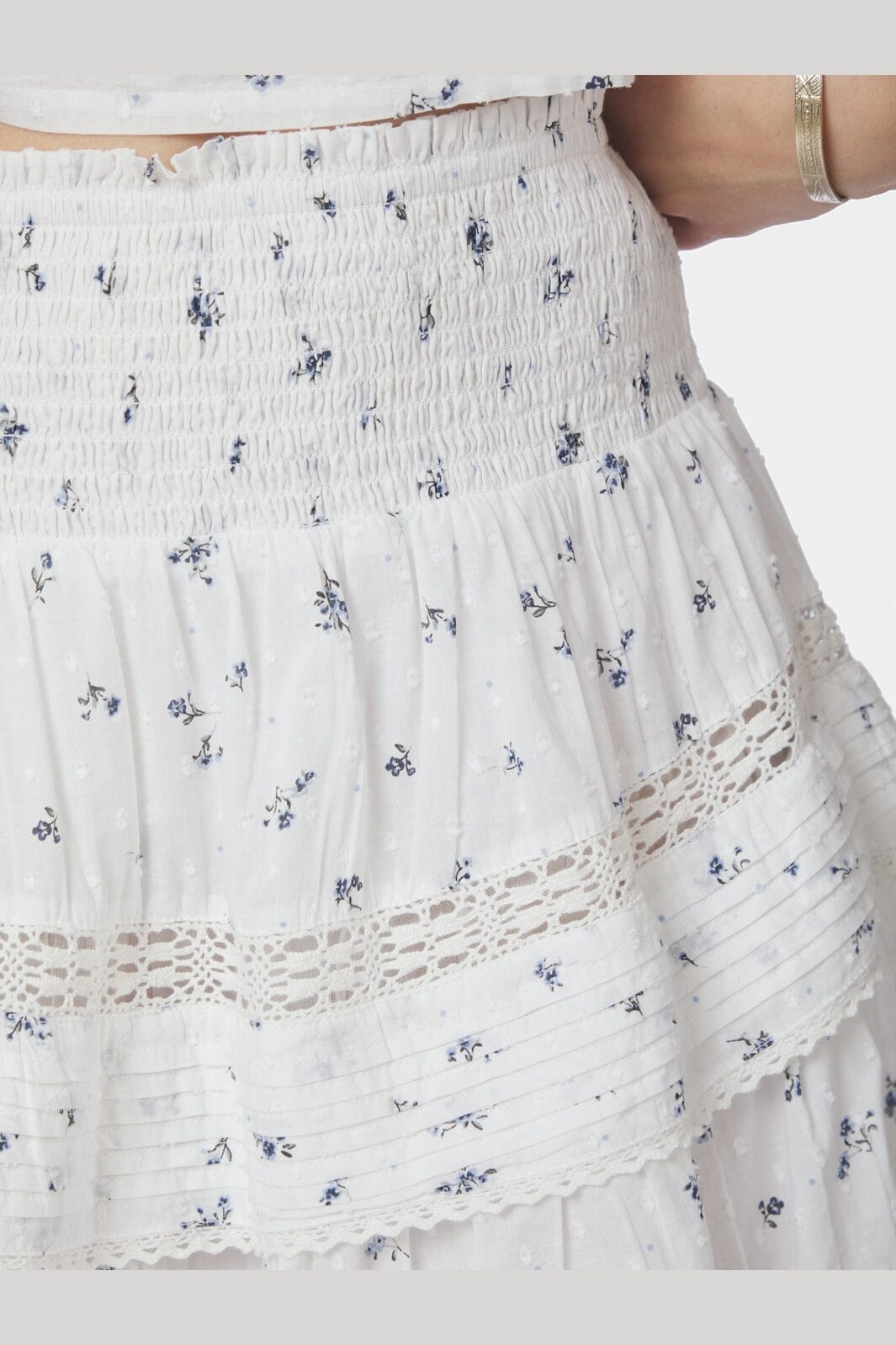 Neo Noir - Kenia Flower Dobby Skirt 166046 - 978 - Blue Flower