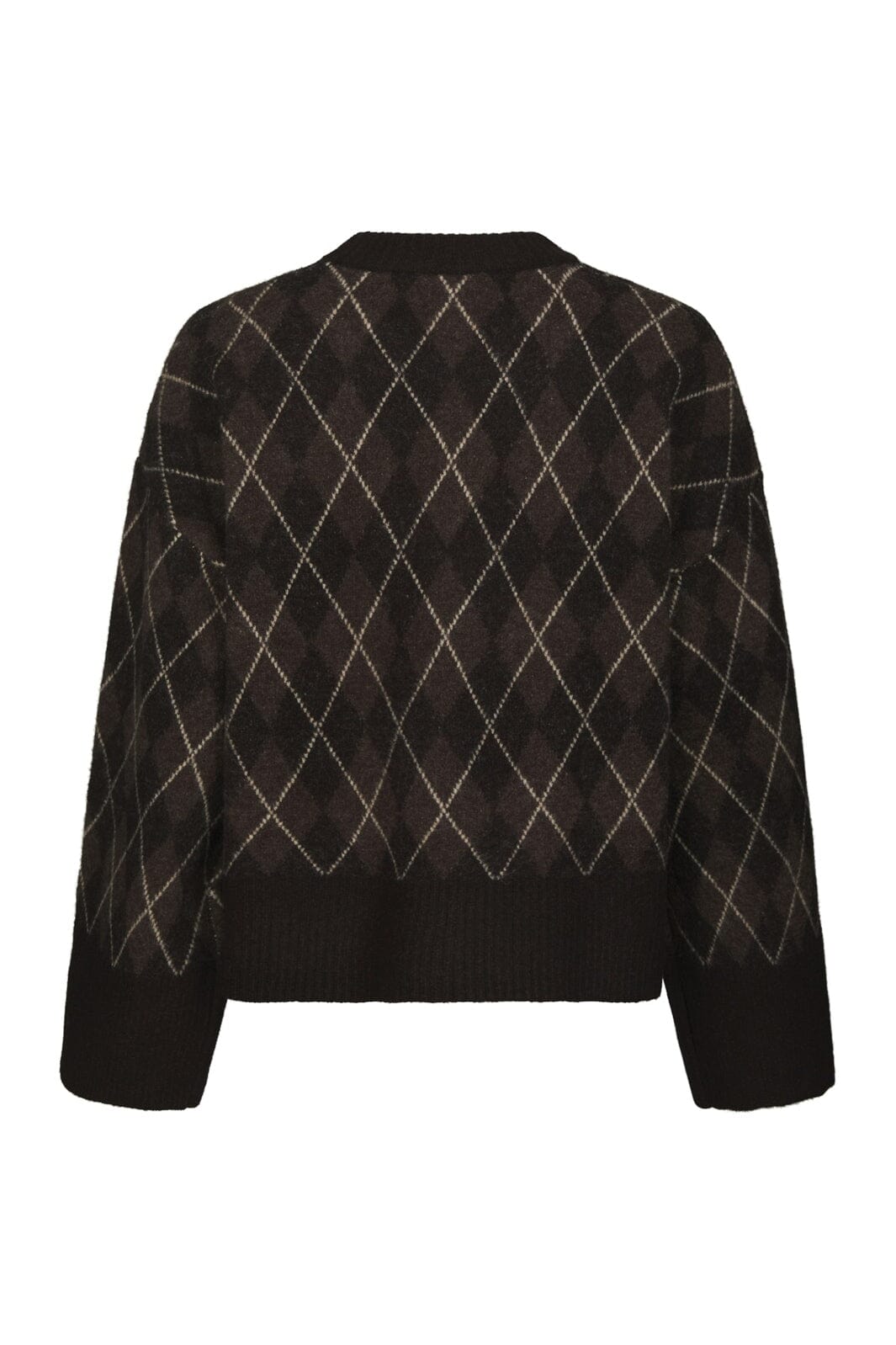 Neo Noir - Kick Check Knit Blouse 165204 - 676 - Dark Brown