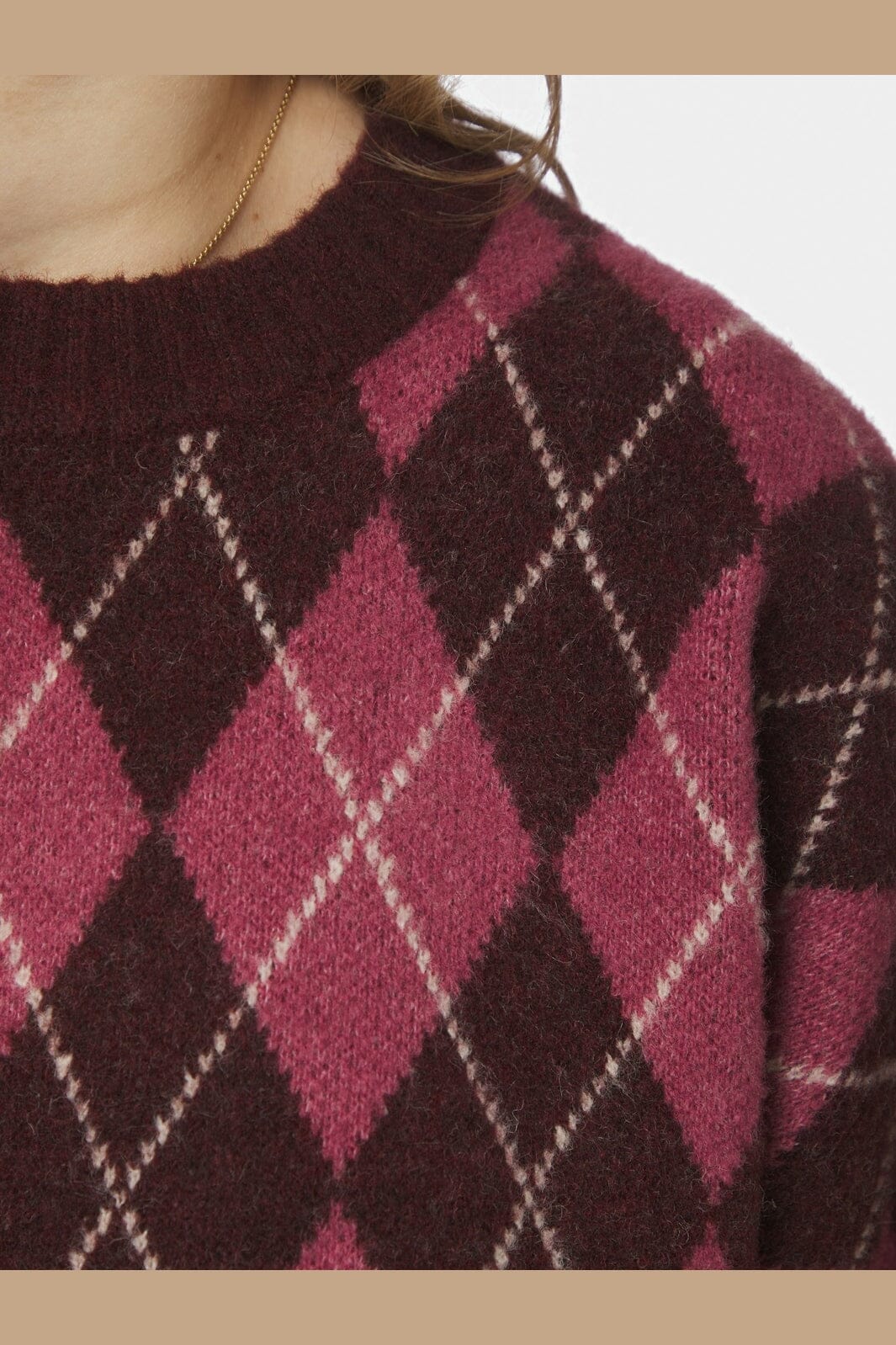 Neo Noir - Kick Check Knit Blouse 165204 - 682 - Wine