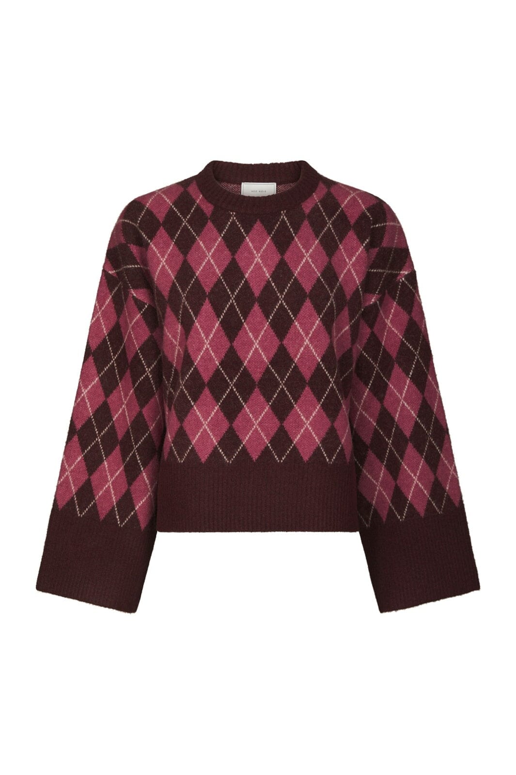 Neo Noir - Kick Check Knit Blouse 165204 - 682 - Wine