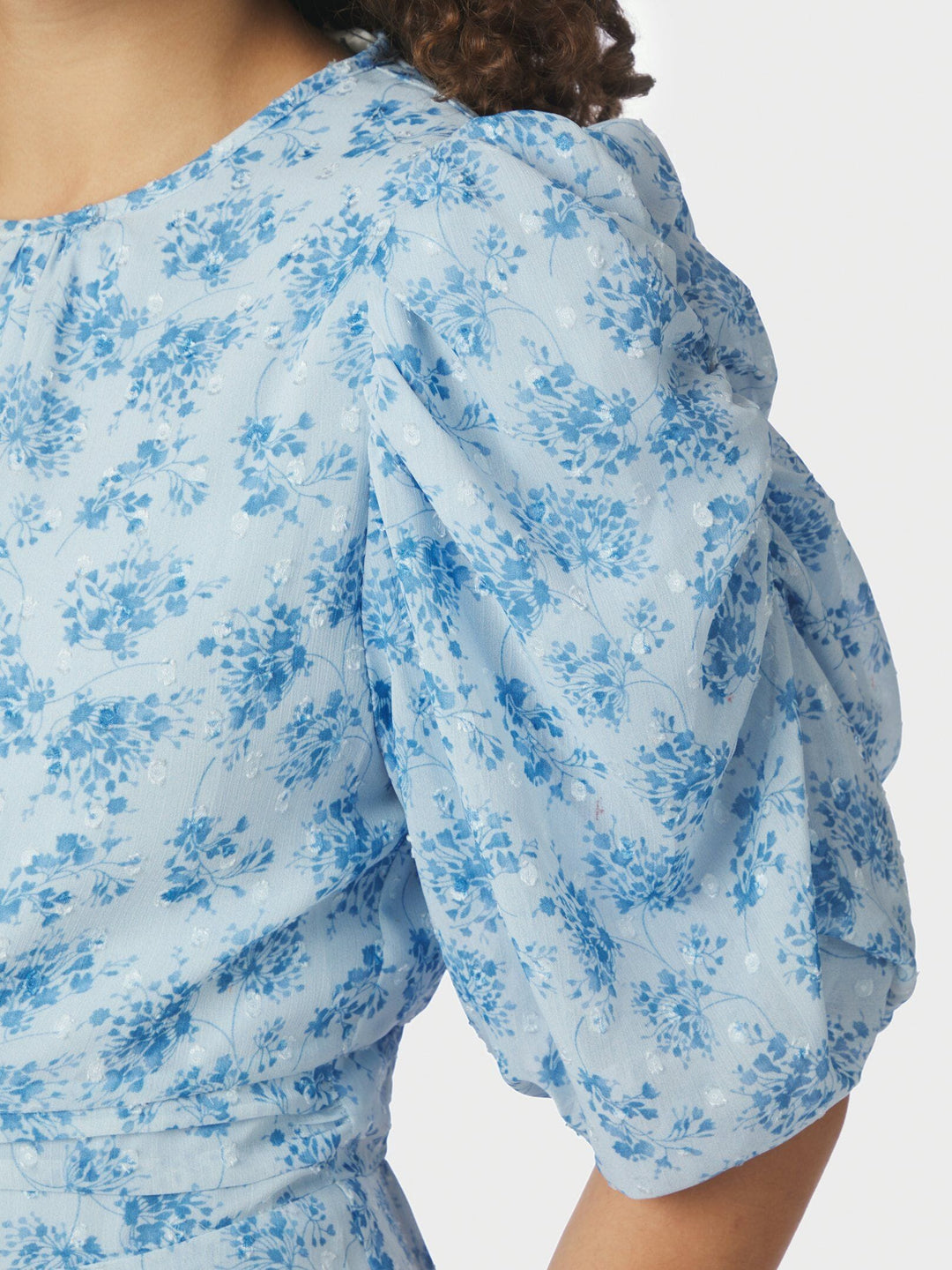 Neo Noir - Kikka Chiffon Flower Dress 167915 - 145 - Light Blue Kjoler 