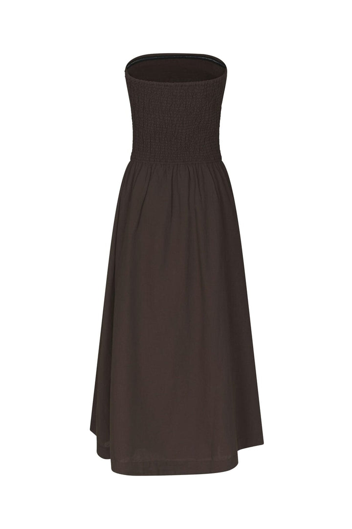 Neo Noir - Kima Linen Dress 168558 - 676 - Dark Brown