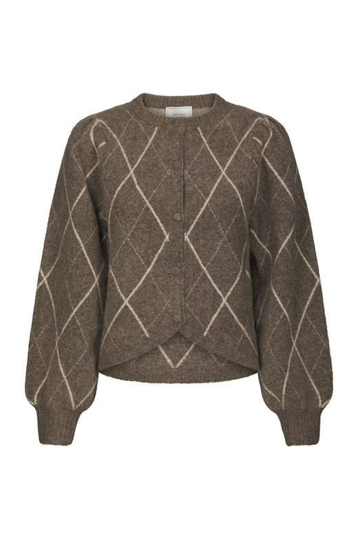 Neo Noir - Koteas Check Knit Cardigan 168893 - 214 - Taupe