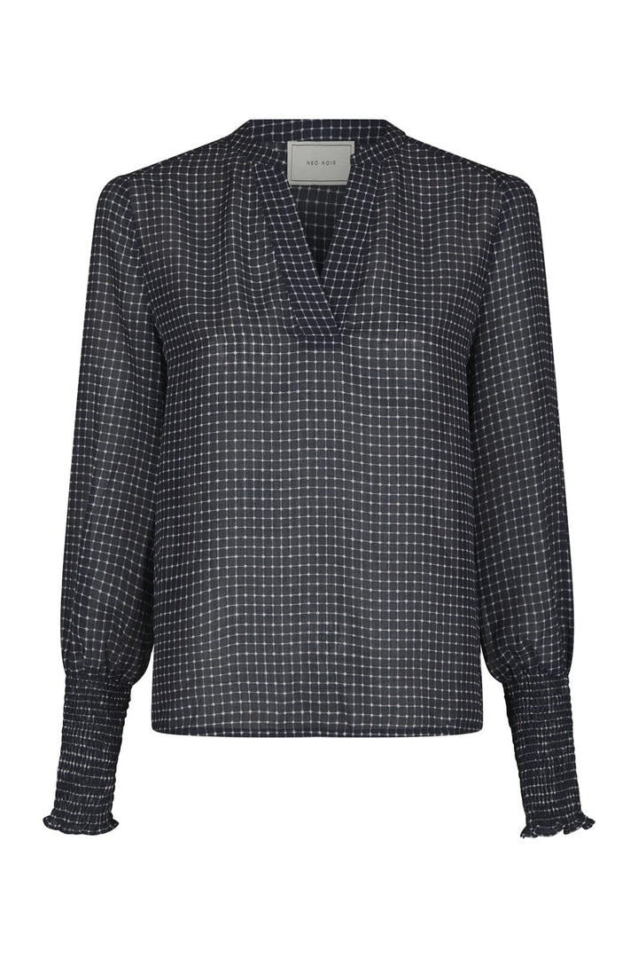 Neo Noir - Landa Simple Check Blouse 171000 - 141 - Navy
