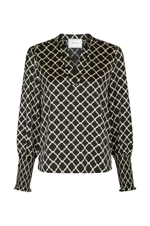 Neo Noir - Landa Tile Print Blouse 166926 - 100 - Black