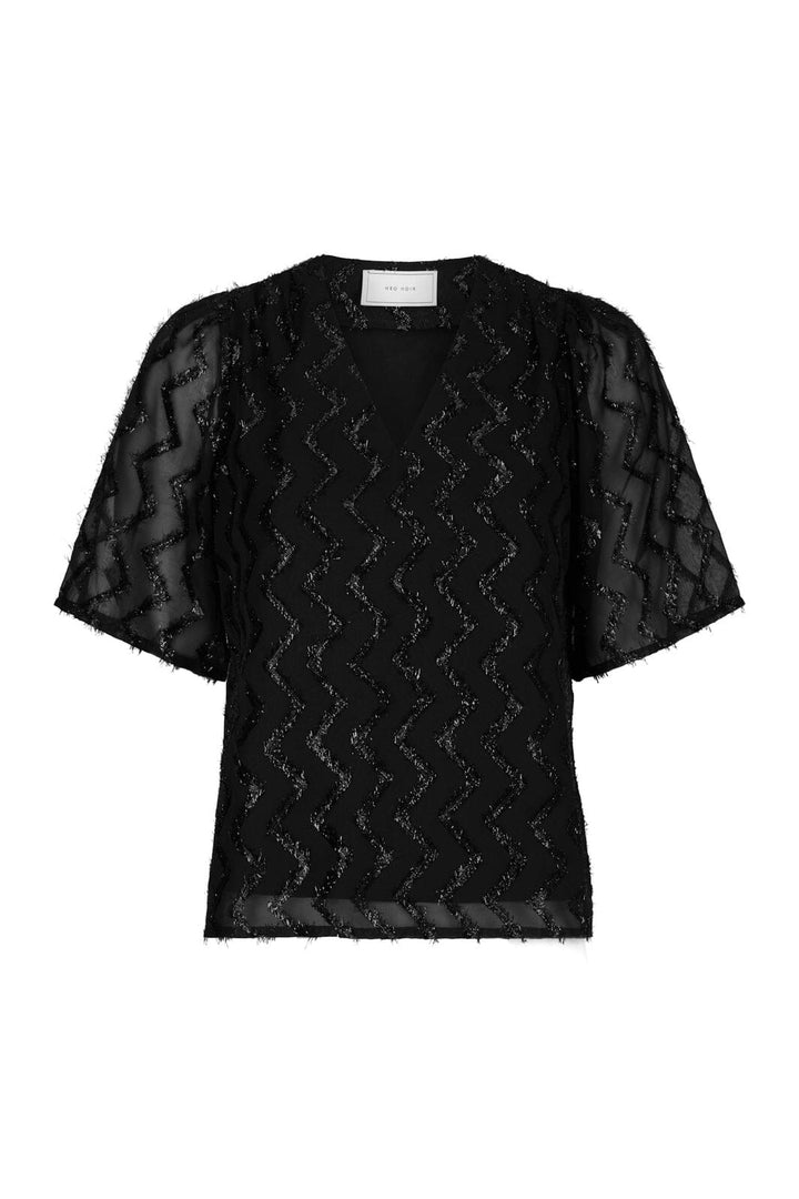 Neo Noir - Largo Chevron Glitz Blouse 171125 - 100 - Black
