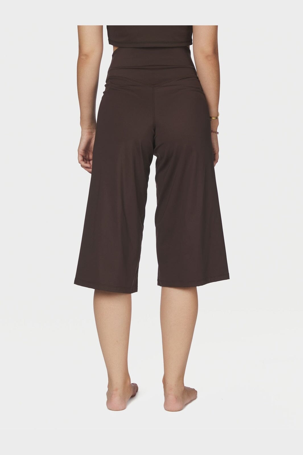 Neo Noir - Lauri Wide Capri Pants 171241 - 676 - Dark Brown
