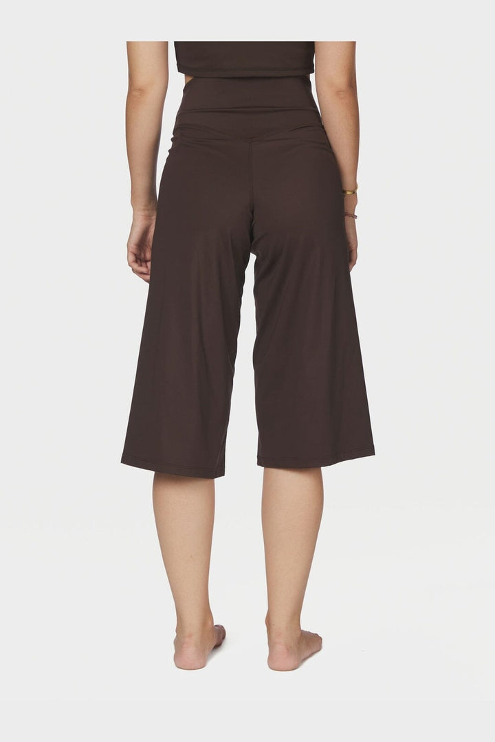 Neo Noir - Lauri Wide Capri Pants 171241 - 676 - Dark Brown