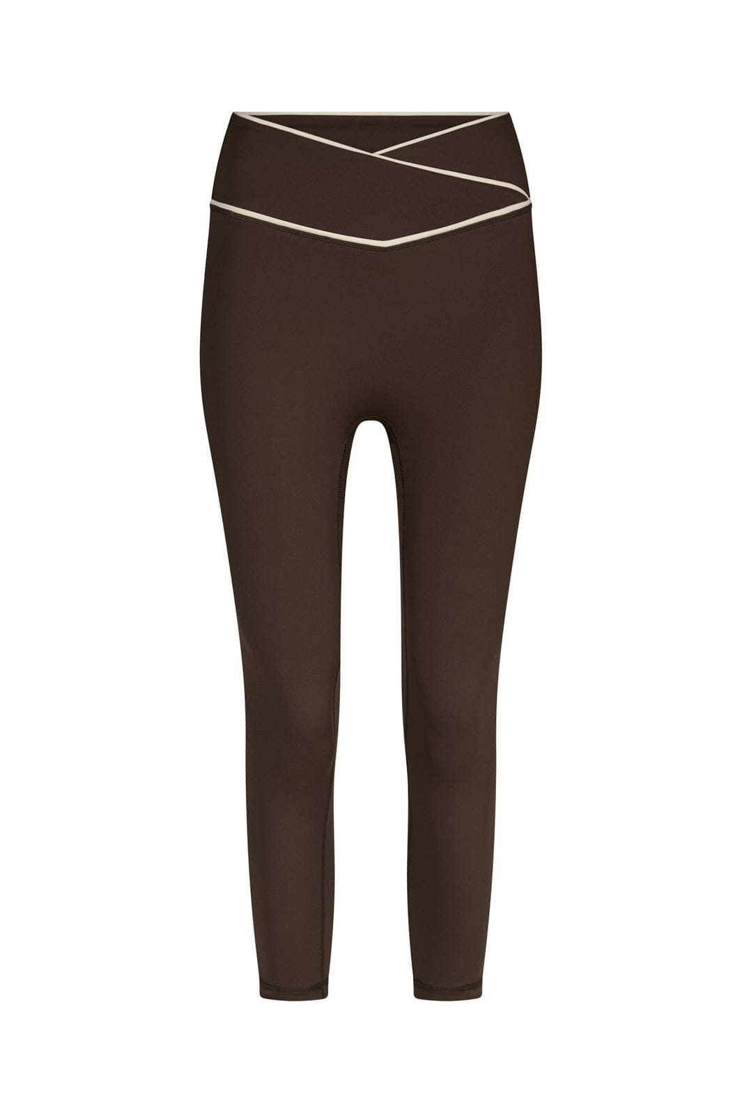 Neo Noir - Lea Wrap Contrast Capri Pants 170725 - 676 - Dark Brown