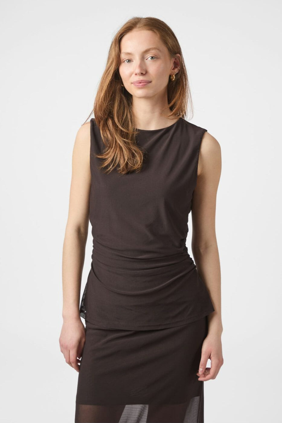 Neo Noir - Liblana Mesh Top 166340 - 676 - Dark Brown