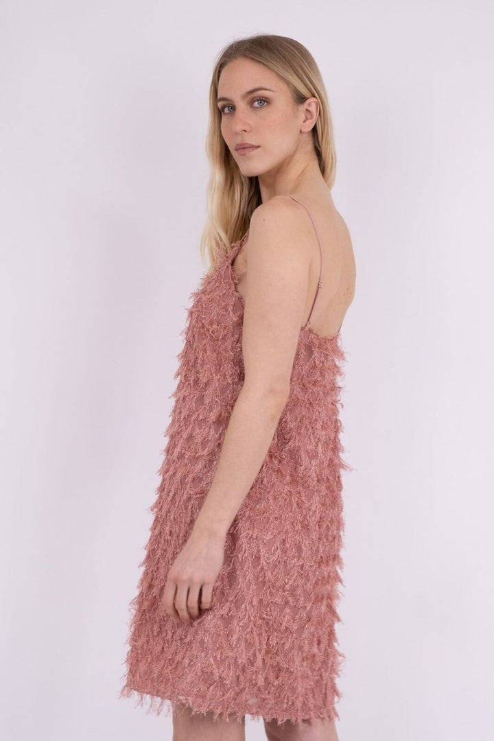 Neo Noir - Lilja Fringe Dress - Dusty Rose Kjoler 