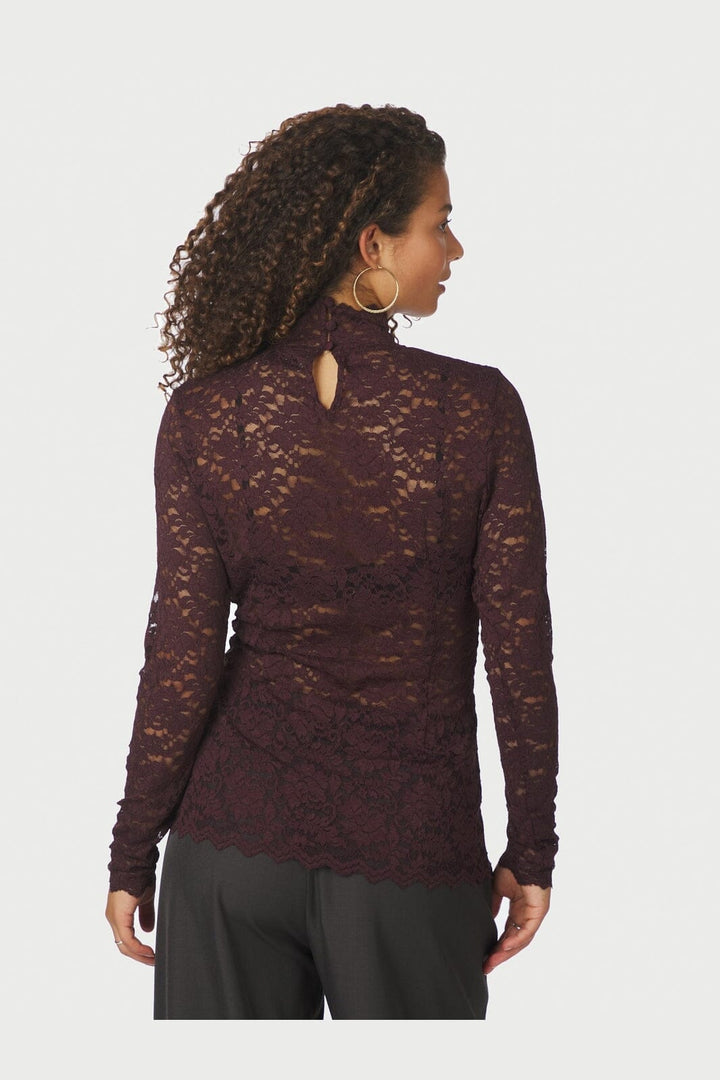 Neo Noir - Liza Laceflower Blouse 161473 - 174 - Burgundy