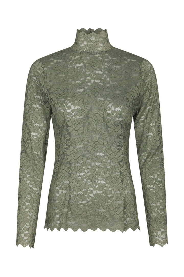Neo Noir - Liza Laceflower Blouse 161473 - 255 - Cold Army