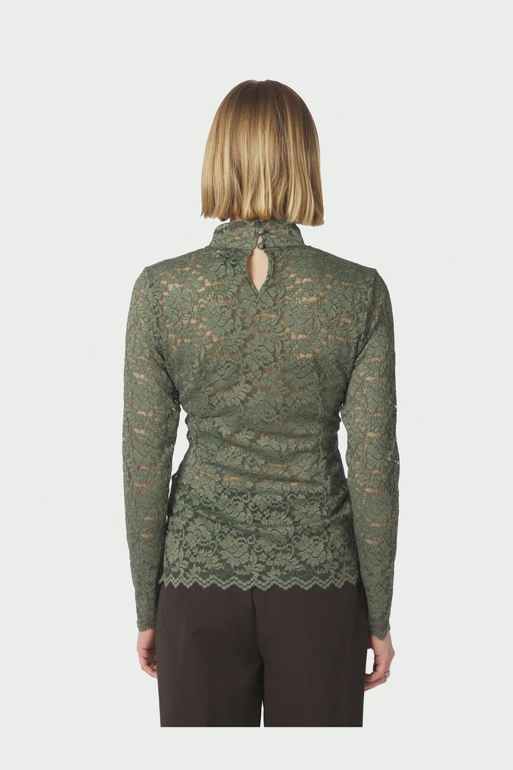 Neo Noir - Liza Laceflower Blouse 161473 - 255 - Cold Army