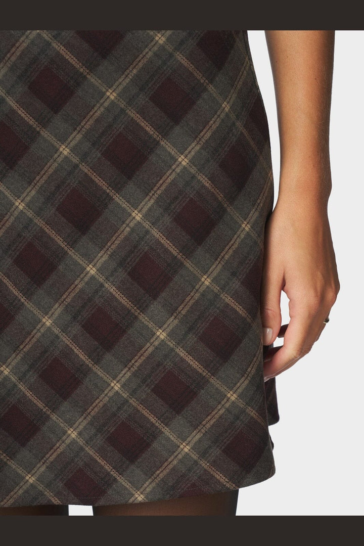 Neo Noir - Lunna Check Skirt 165705 - 182 - Plum