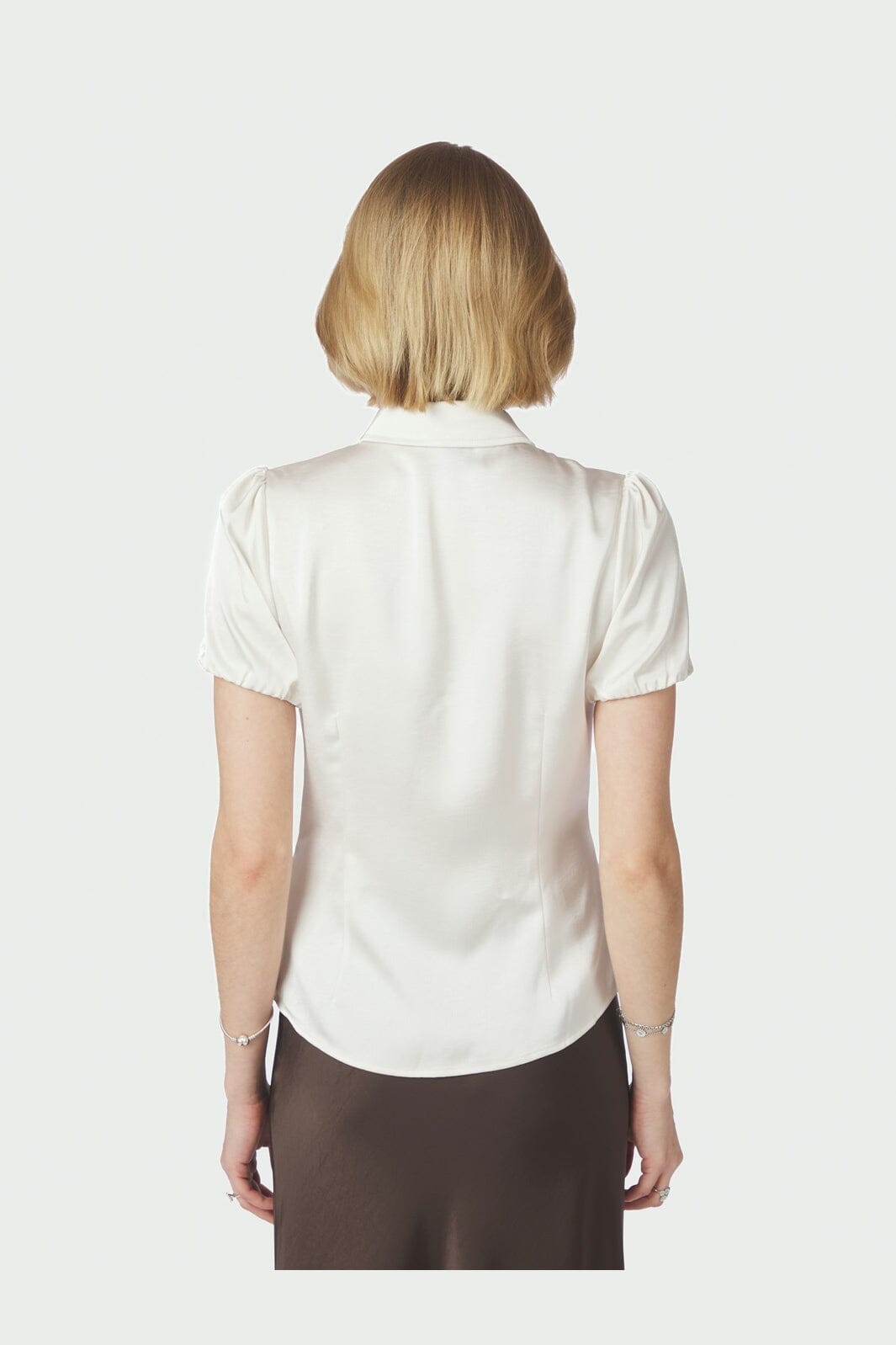 Neo Noir - Lyselle Heavy Sateen Shirt 169600 - 621 - Pearl