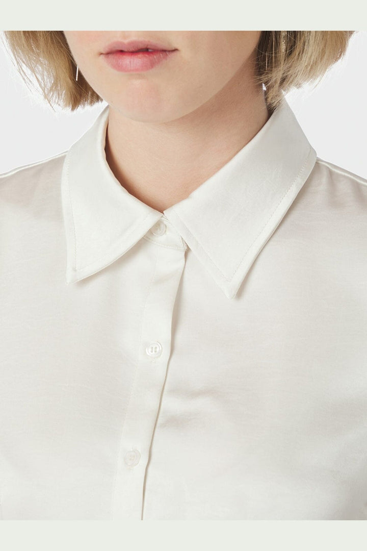 Neo Noir - Lyselle Heavy Sateen Shirt 169600 - 621 - Pearl