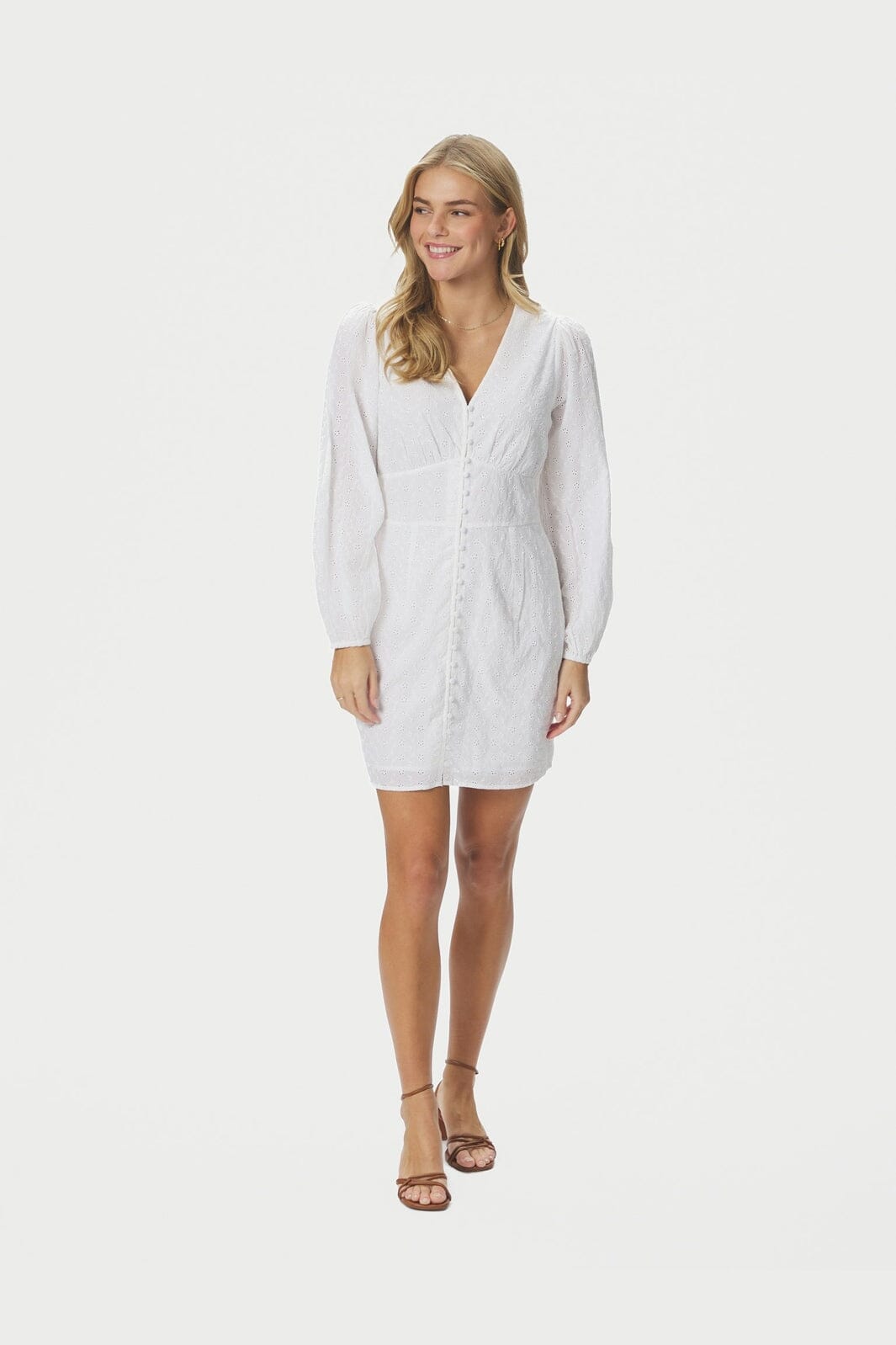 Neo Noir - Mabel Embroidery Dress 168428 - 120 - White