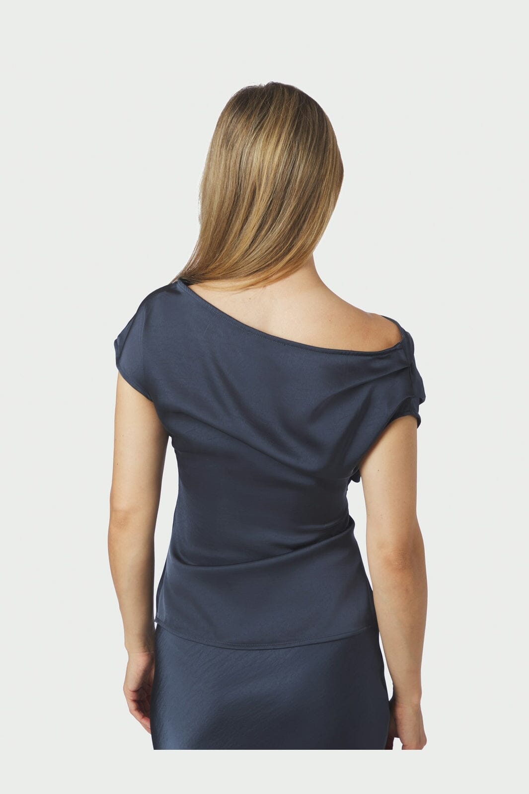 Neo Noir - Mabelle Heavy Sateen Top 171009 - 678 - Midnight Blue