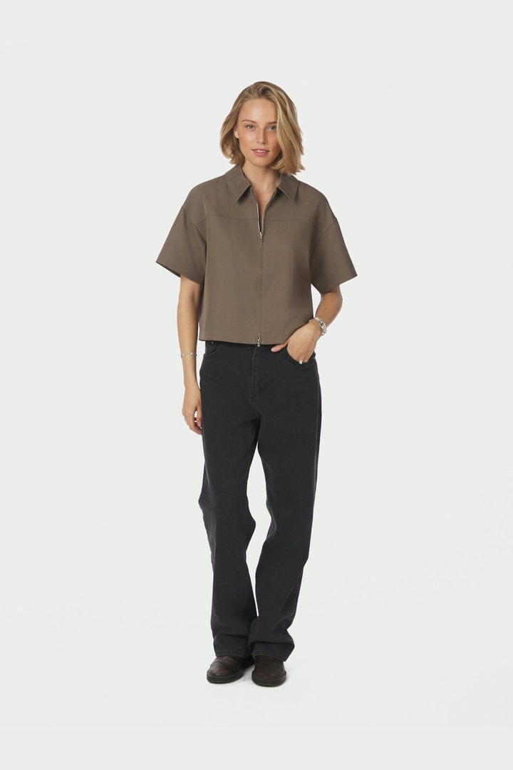 Neo Noir - Madicken Structure Blouse 167242 - 214 - Taupe