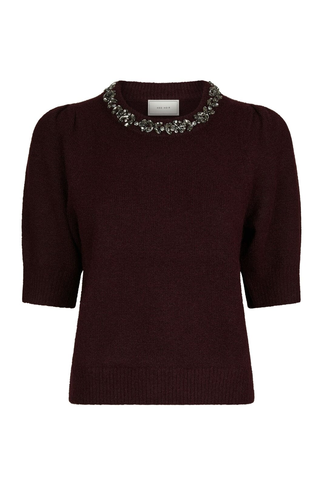 Neo Noir - Maia Stone Knit Blouse 162914 - 682 - Wine
