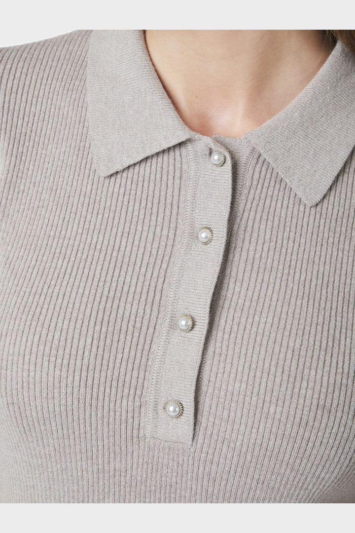 Neo Noir - Manama Knit Blouse 165073 - 189 - Warm Grey