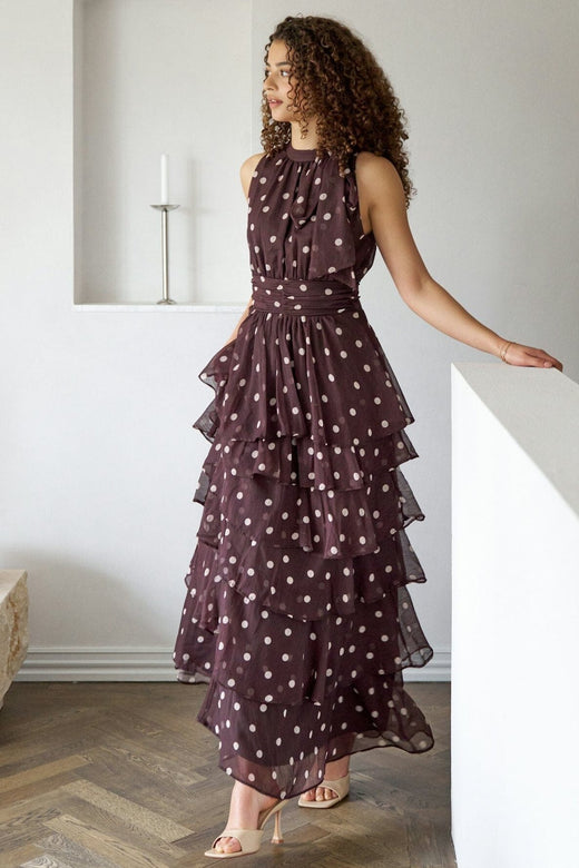 Neo Noir - Marli Big Dot Dress 167758 - 210 - Brown Kjoler 