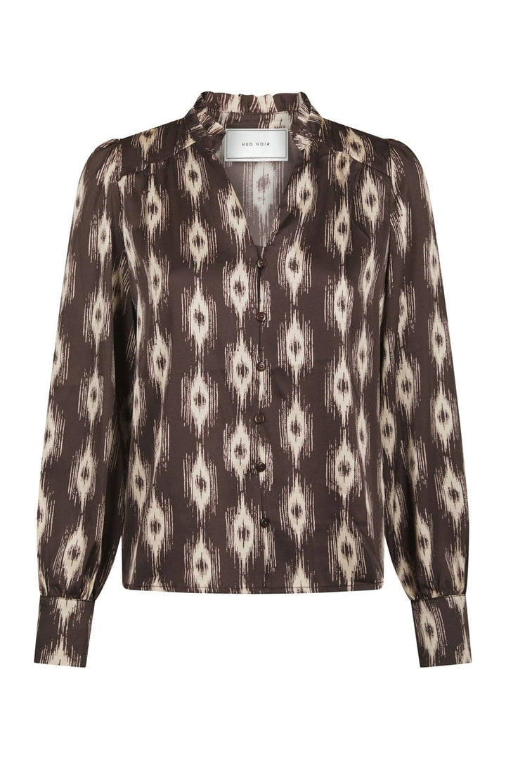 Neo Noir - Massima Ikat Blouse 171182 - 676 - Dark Brown