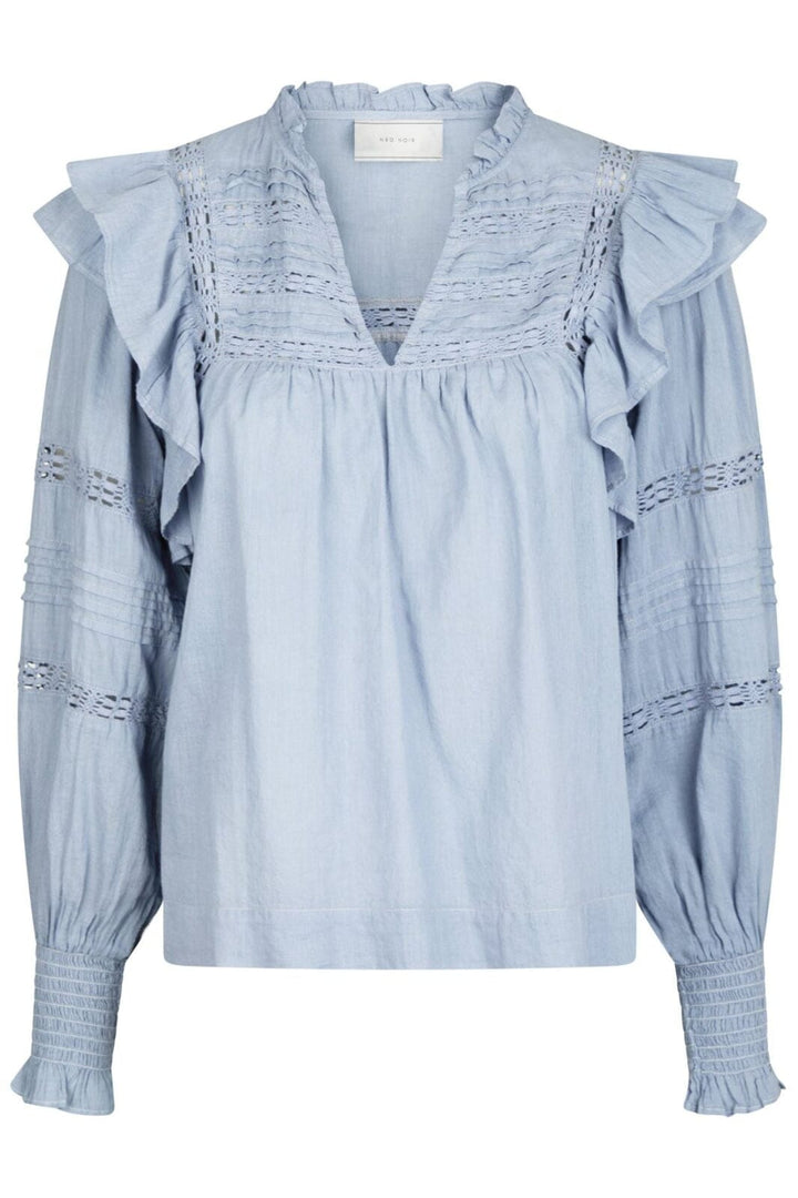 Neo Noir - Mauri S Voile Blouse 164698 - 145 - Light Blue Bluser 
