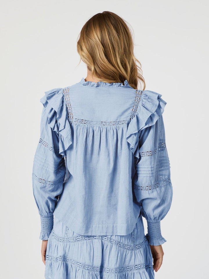 Neo Noir - Mauri S Voile Blouse 164698 - 145 - Light Blue Bluser 